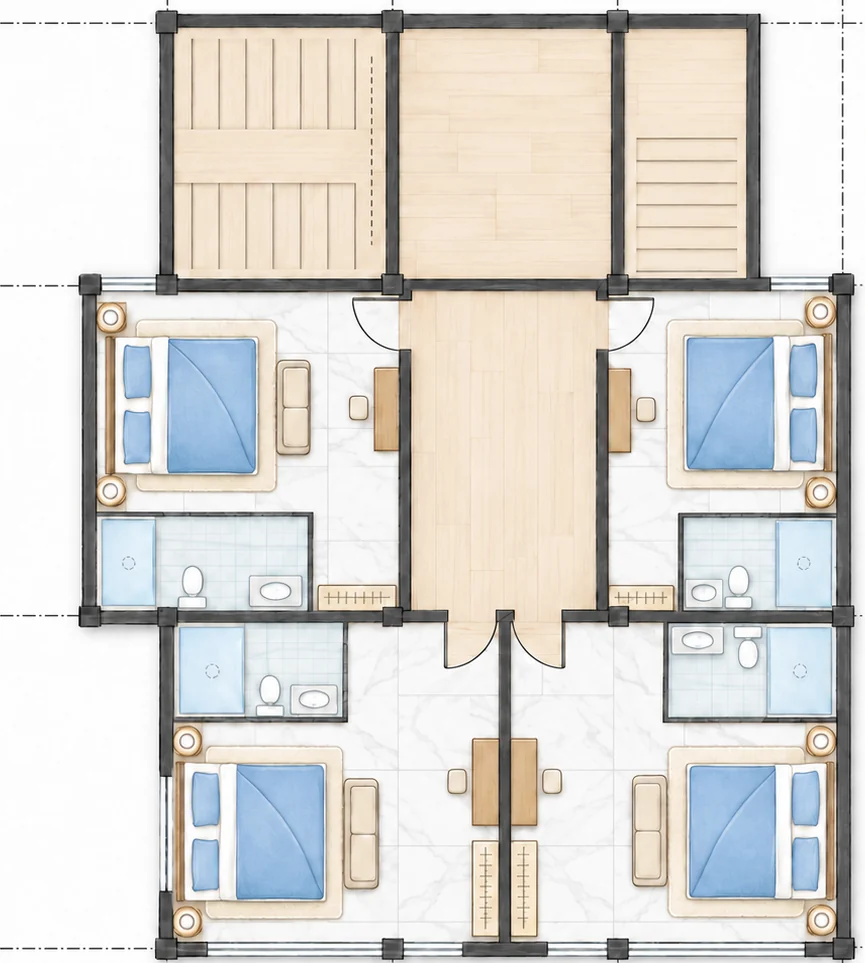Floor 2 — Pick your room on the floor plan