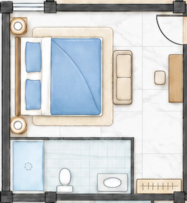 Quiet Double Room — Room plan