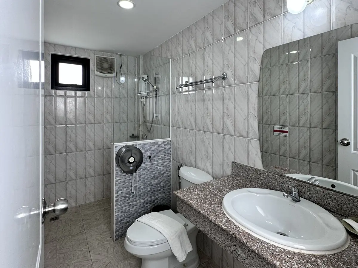 Private bathroom with hot shower, Mountain View room